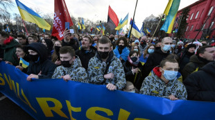 'Unite and fight': Ukrainians march in face of Russia threat