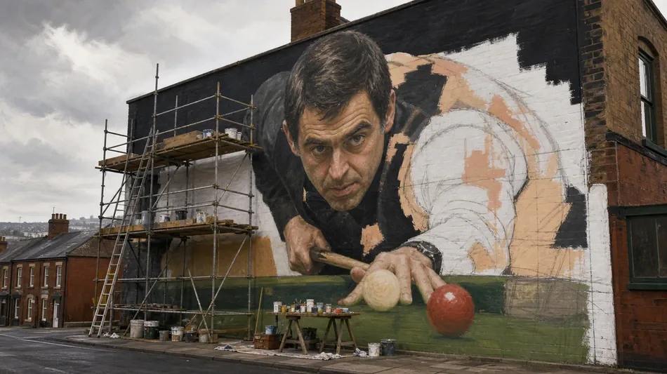 Artist says criticised Ronnie O'Sullivan mural is unfinished