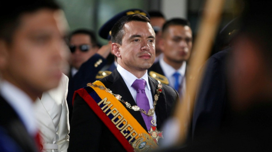Noboa promete 'salvar' Equador das 'm&aacute;fias' ao tomar posse do 2&ordm; mandato