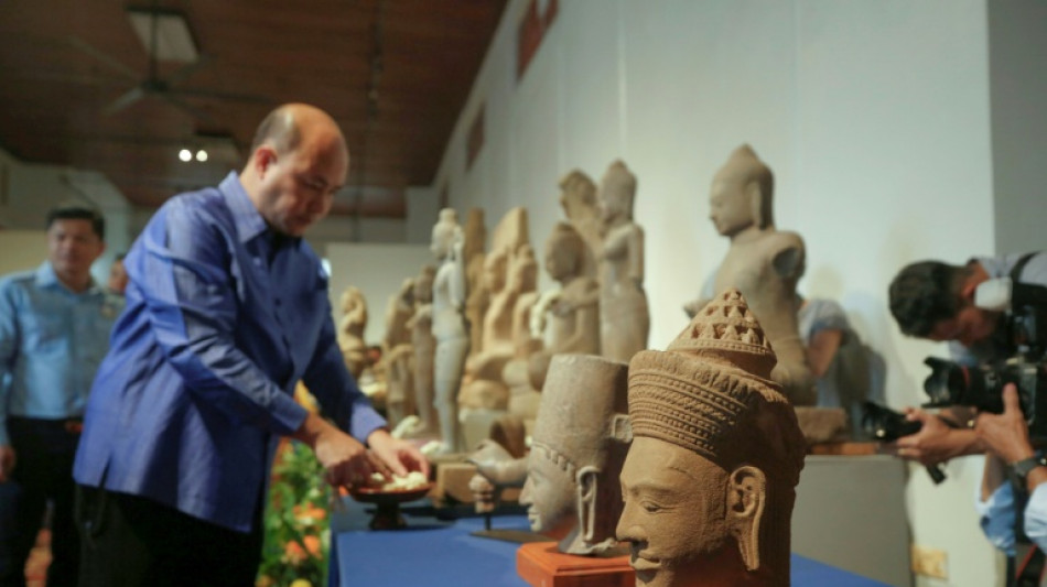 Cambodia welcomes back dozens of artefacts looted by UK trafficker