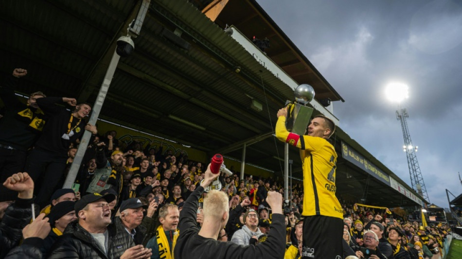 Unlikely Swedish champions Mjallby win at home as fans party